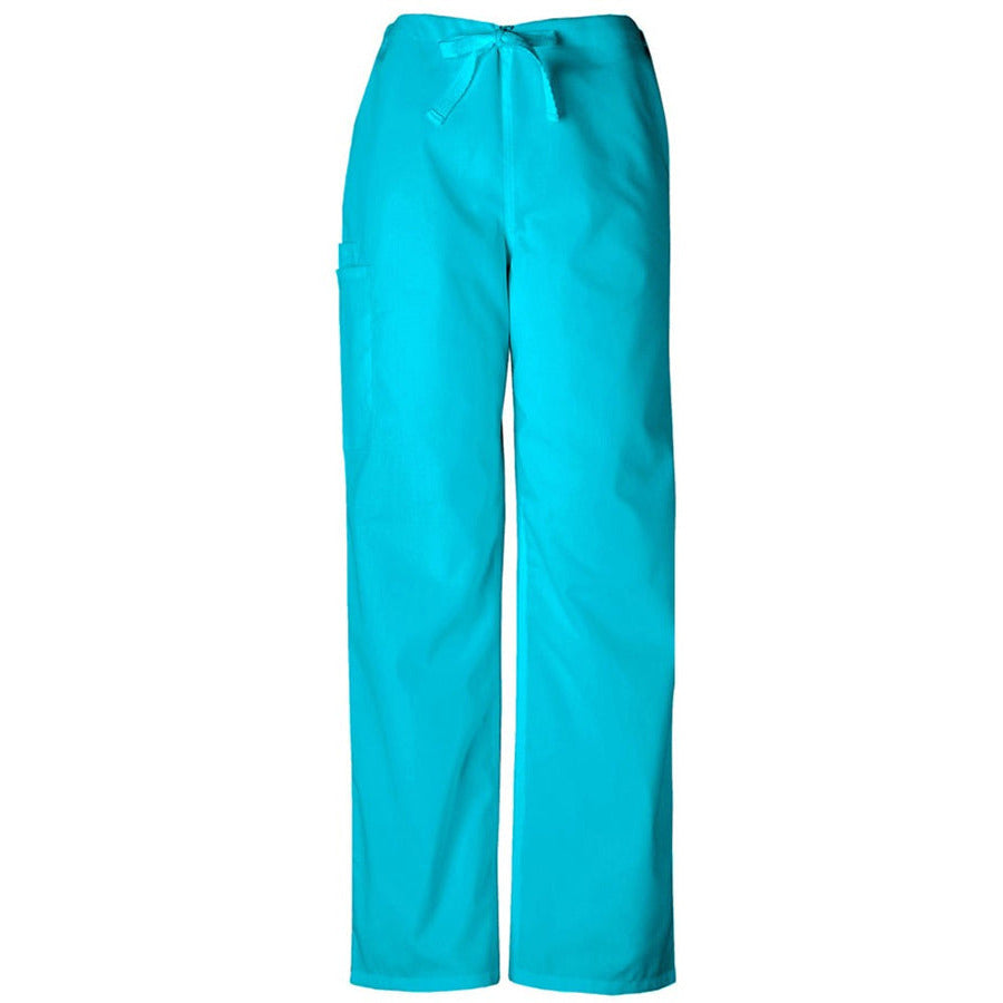 Cherokee WorkWear Unisex Drawstring Scrub Pant - Petite Scrubs Cherokee XS Turquoise 