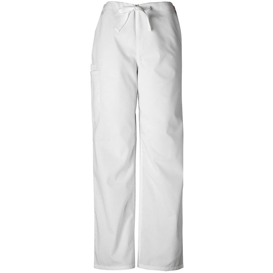 Cherokee WorkWear Unisex Drawstring Scrub Pant - Petite Scrubs Cherokee XS White 