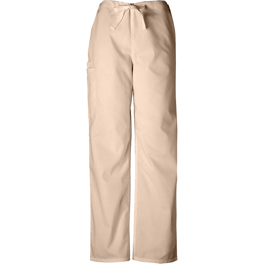 Cherokee WorkWear Unisex Drawstring Scrub Pant - Petite Scrubs Cherokee XS Khaki 