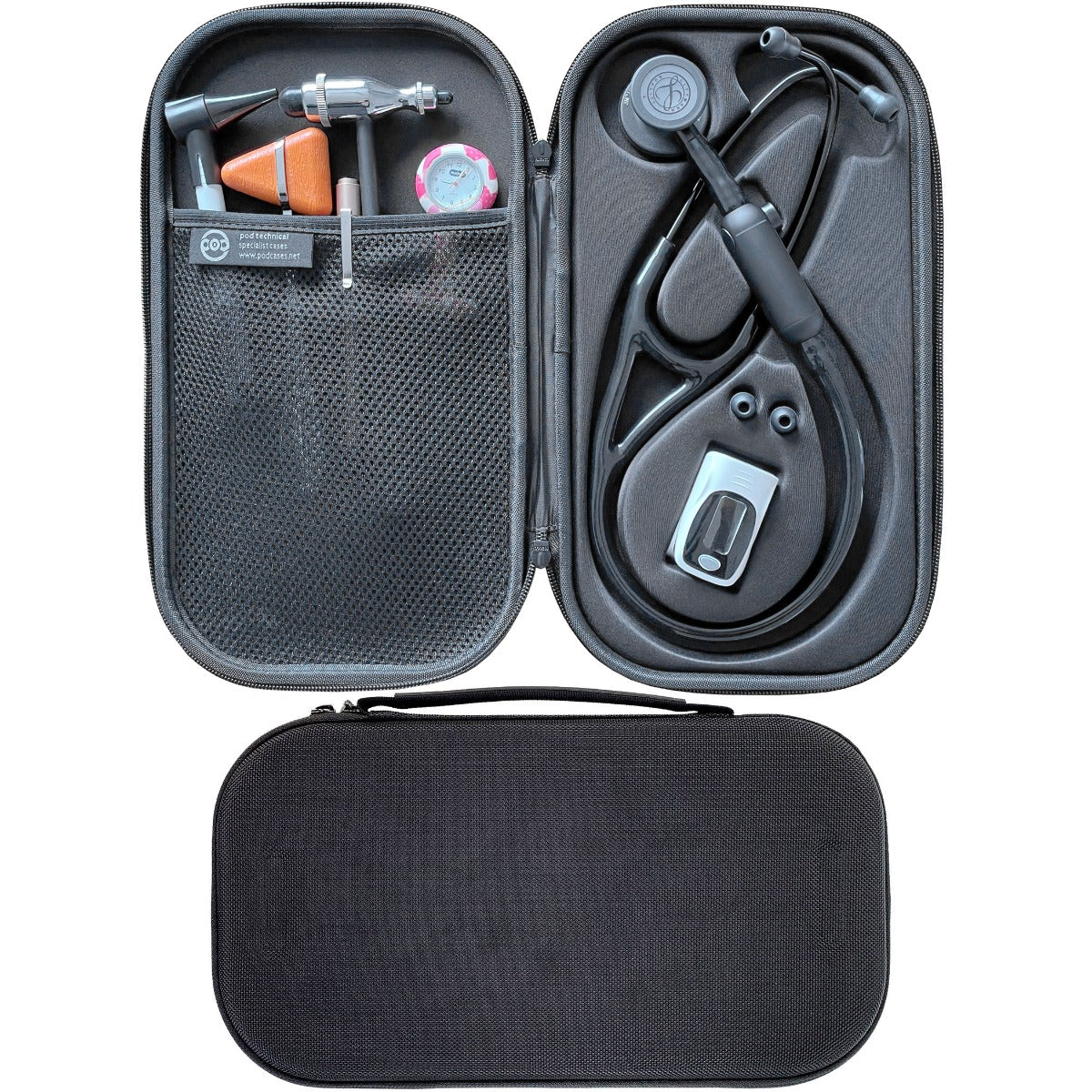 Pod Technical Cardiopod II Stethoscope Case for all Littmann Stethoscopes - All Black Pod Technical Specialist Cases