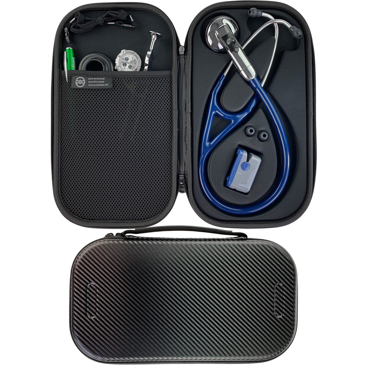 Pod Technical Cardiopod II Stethoscope Case for all Littmann Stethoscopes - Carbon Pod Technical Specialist Cases