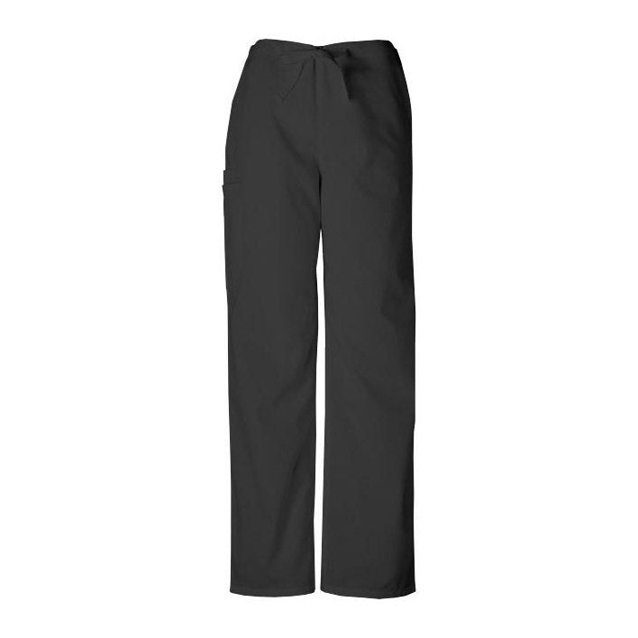 Cherokee WorkWear Unisex Drawstring Scrub Pant - Petite Scrubs Cherokee XS Black 