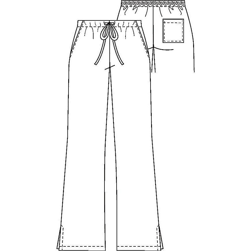 Cherokee WorkWear Women's Flare Leg Drawstring Scrub Pant - Petite Scrubs Cherokee