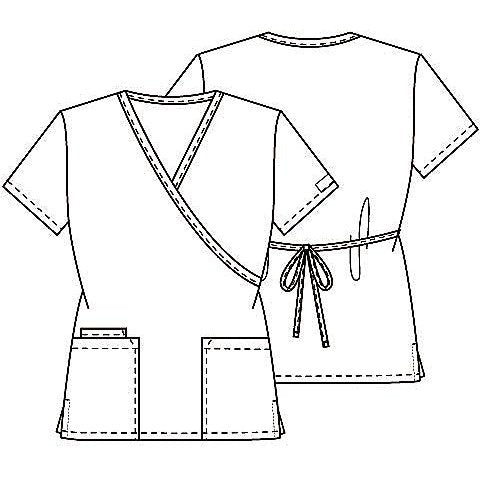 Cherokee WorkWear Women's Mock Wrap Tunic Scrub Top Scrubs Cherokee