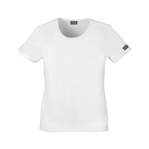 Cherokee WorkWear Women's Round Neck Short Sleeve Tee Scrubs Cherokee XS White