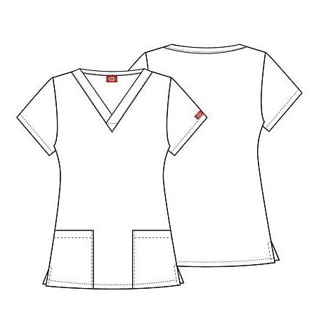 Dickies EDS Women's V-Neck Scrub Top Scrubs Dickies