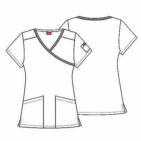 Dickies EDS Women's Mock Wrap Scrub Top Scrubs Dickies