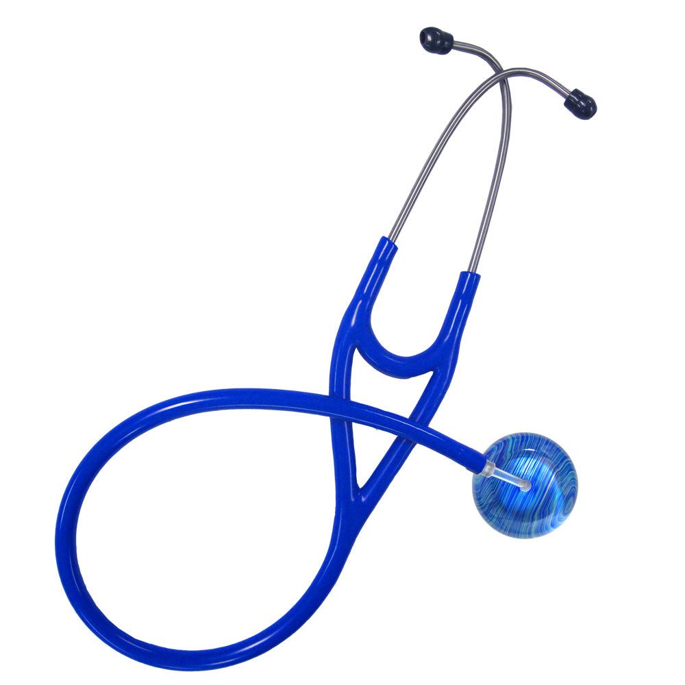 Ultrascope Stethoscope - Blue/Teal/Silver Stripes, Royal Blue Tubing Stethoscopes Ultrascope