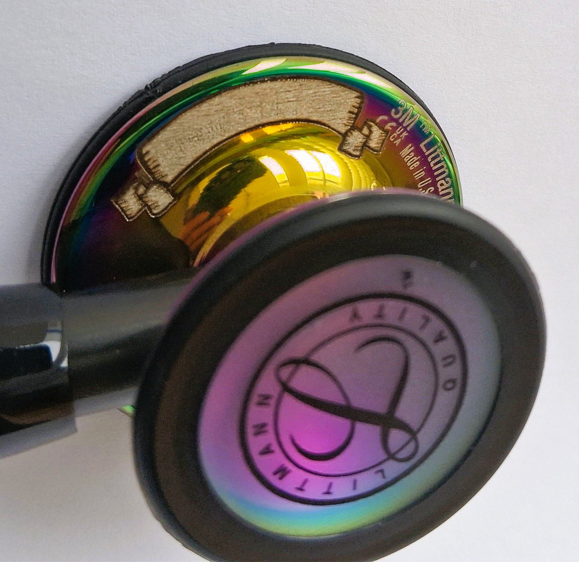Littmann CORE Digital Stethoscope - 8570/B High Polish Rainbow & Black - Over-engraved Stethoscopes Littmann Stethoscopes