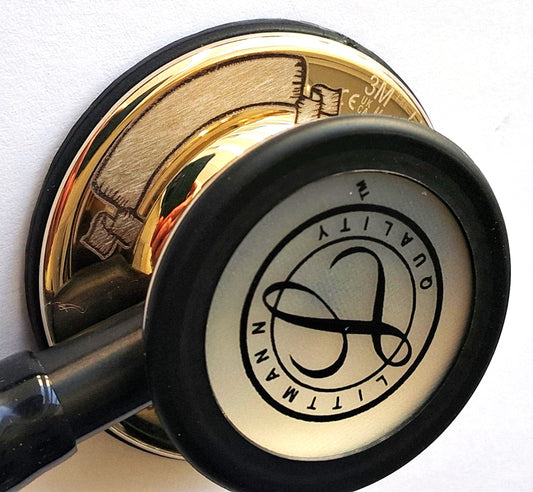 Littmann Classic III Monitoring Stethoscope: Champagne & Black 5861 - Over Engraved Littmann Stethoscopes Littmann Stethoscopes