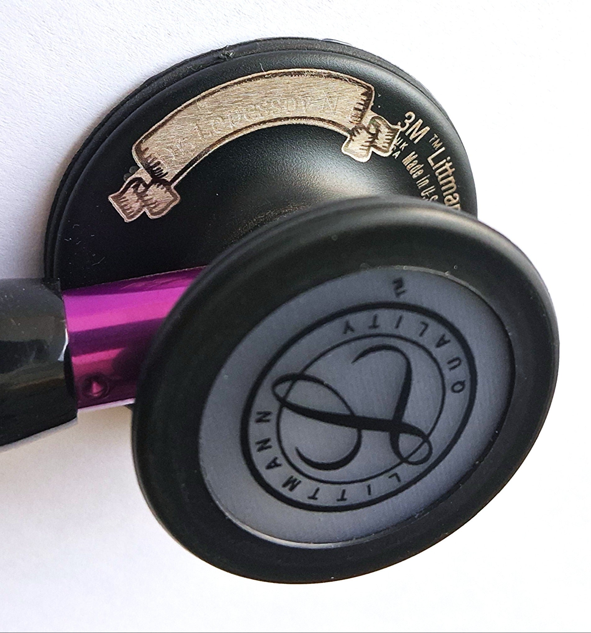 Littmann Cardiology IV Diagnostic Stethoscope: Black & Black - Violet Stem 6203/B - Over Engraved Stethoscopes Littmann Stethoscopes