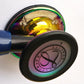 Littmann Cardiology IV Diagnostic Stethoscope: Polished Rainbow & Navy - Black Stem 6242/B - Over Engraved Stethoscopes Littmann Stethoscopes
