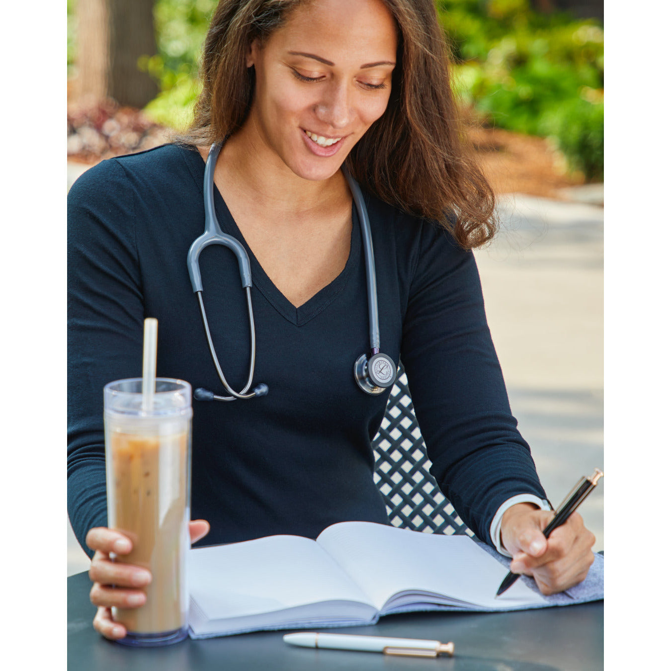 Littmann Classic III Monitoring Stethoscope: Smoke & Gray - Violet Stem 5873 - Over Engraved Stethoscopes 3M Littmann   