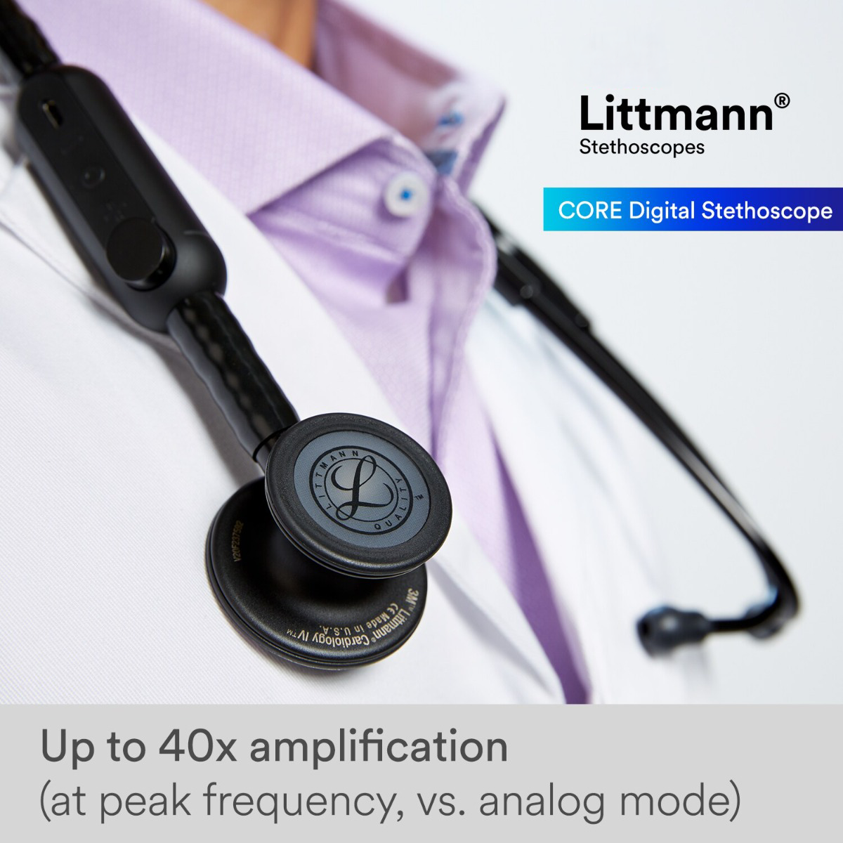 Littmann® CORE Digital Stethoscope - Black 8480 Stethoscopes Littmann Stethoscopes