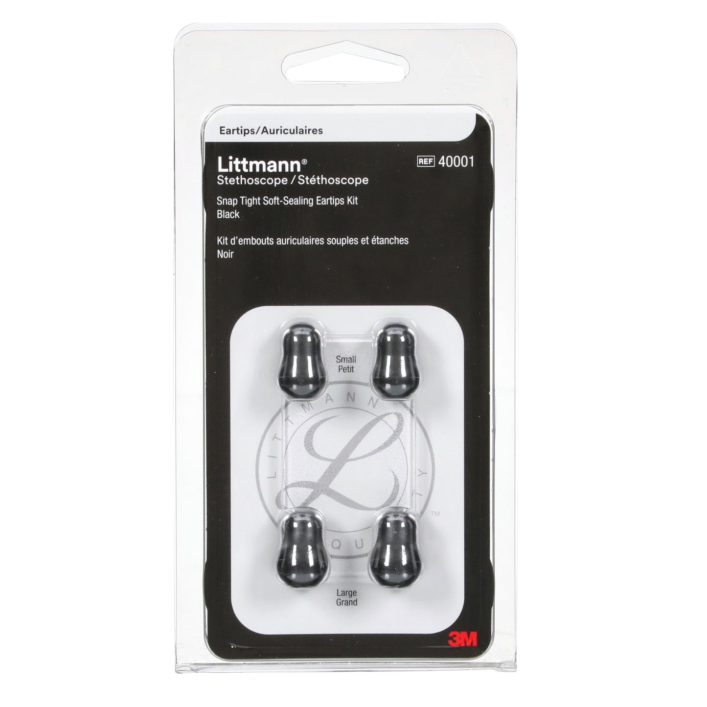 3M™ Littmann® Stethoscope Spare Parts Kit, Snap Tight Soft-Sealing Eartips, Black, Large and Small Stethoscopes 3M Littmann   