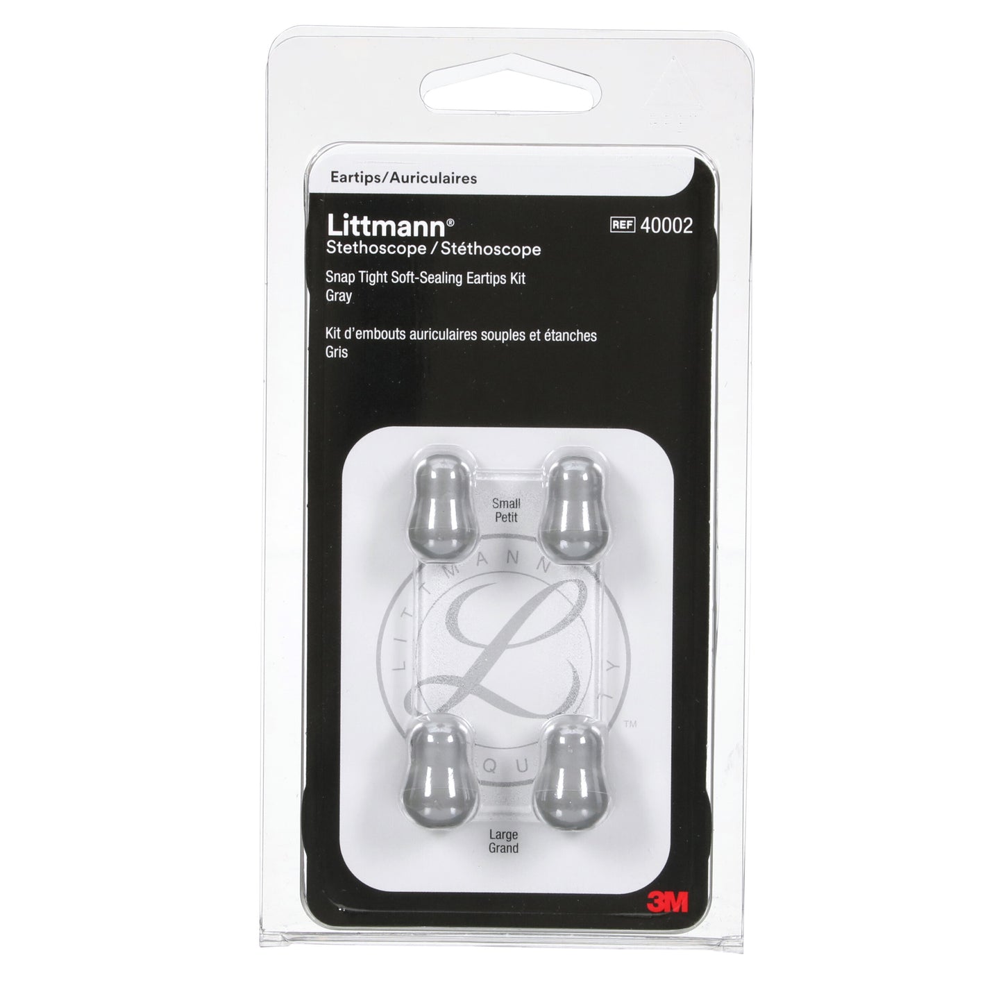 3M™ Littmann® Stethoscope Spare Parts Kit, Snap Tight Soft-Sealing Eartips, Grey, Large and Small Stethoscopes 3M Littmann   