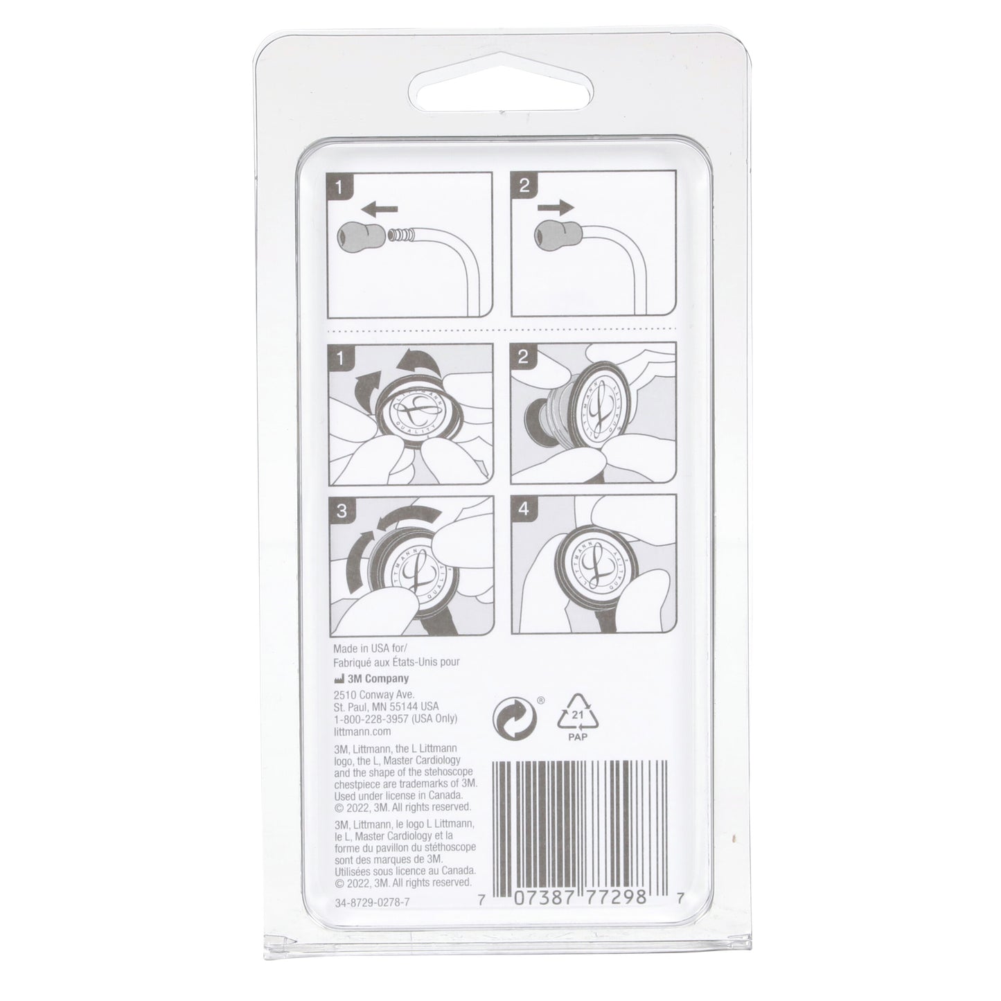 3M Littmann Stethoscope Spare Parts Kit - Master Cardiology - Black Littmann Spare Parts 3M Littmann   