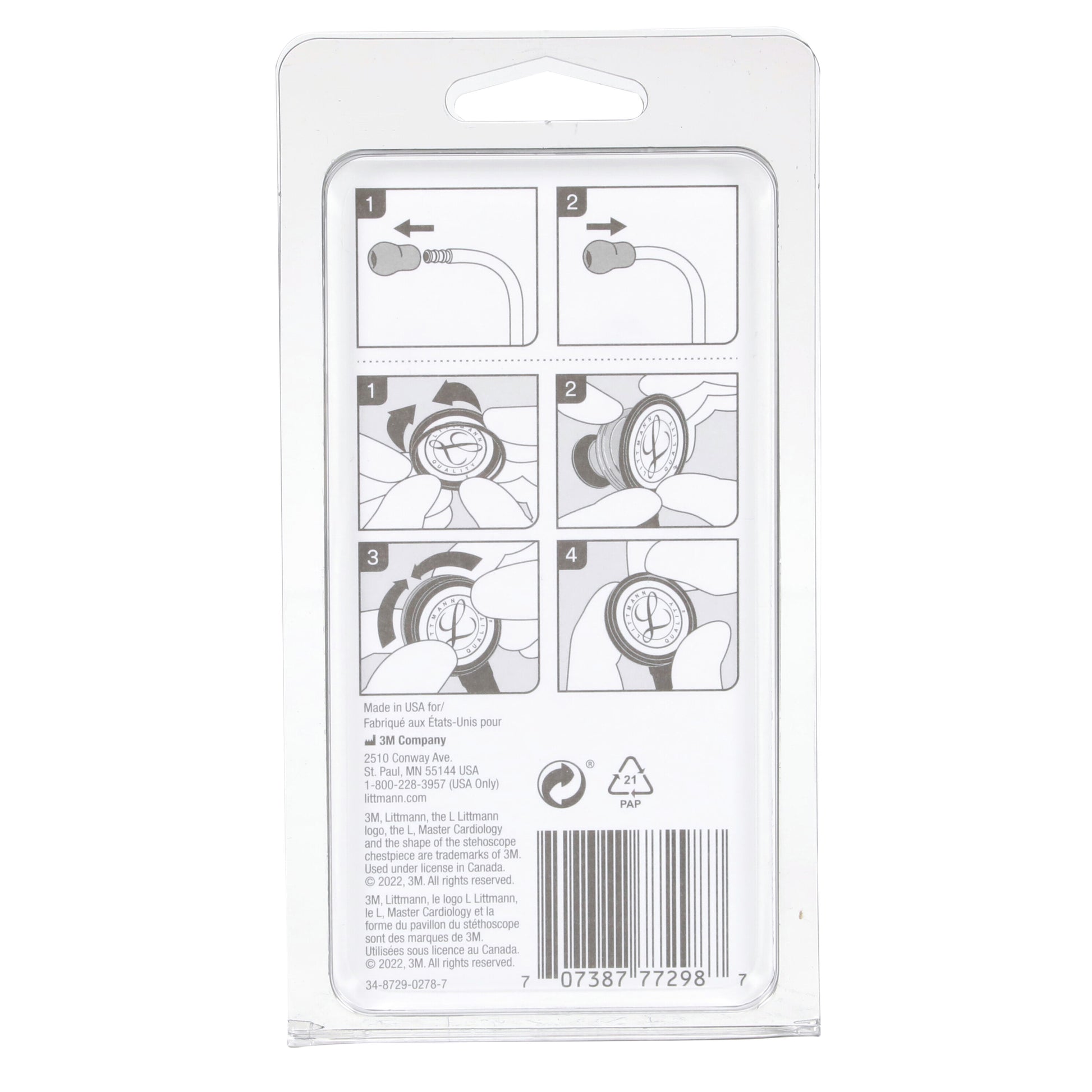 3M Littmann Stethoscope Spare Parts Kit - Master Cardiology - Black Littmann Spare Parts 3M Littmann   