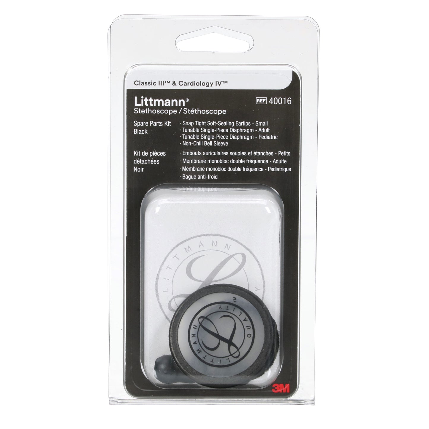 3M Littmann Stethoscope Spare Parts Kit - CORE Digital/Classic III/Cardiology IV - Black Littmann Spare Parts 3M 