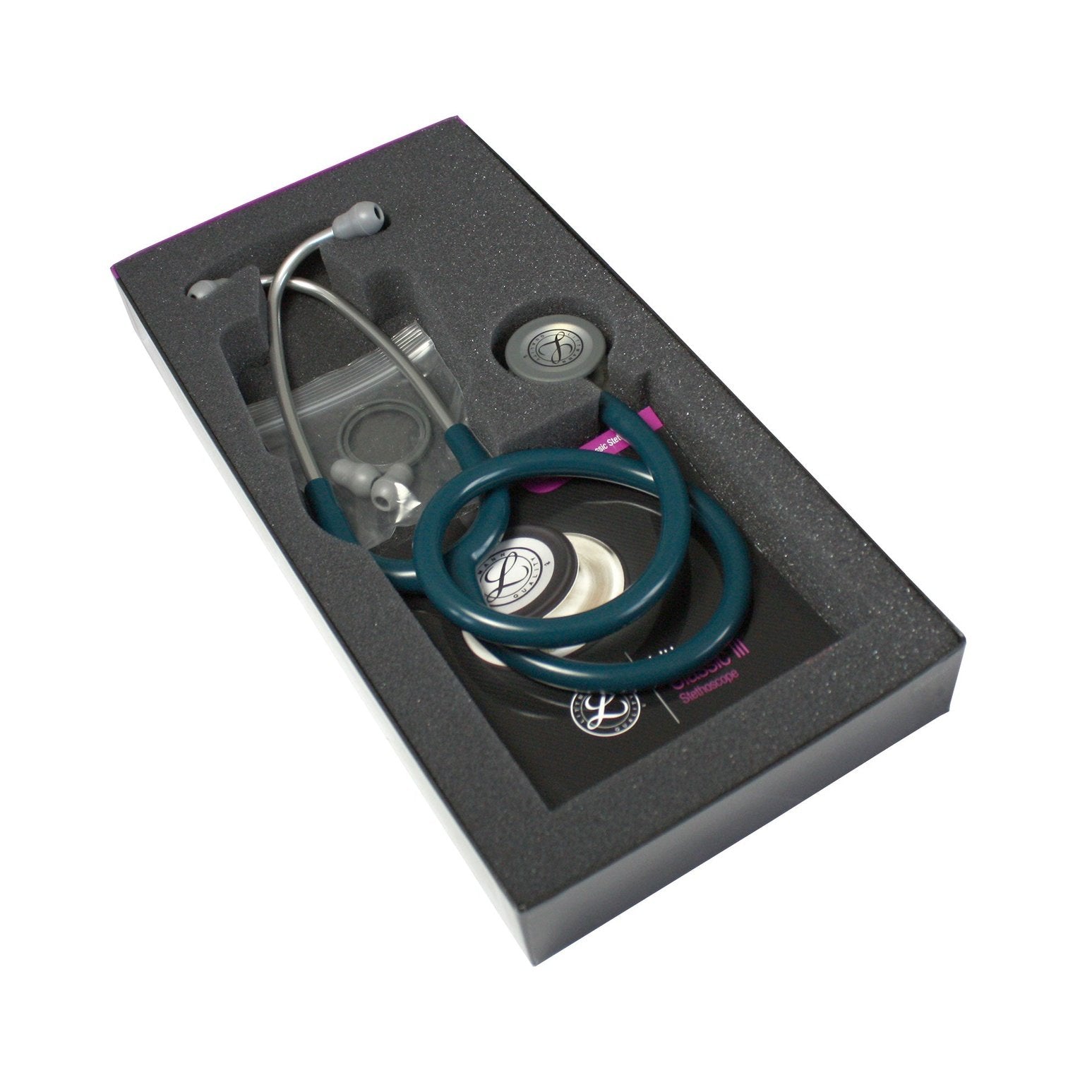 Littmann Classic III Monitoring Stethoscope: Caribbean Blue 5623 - Over Engraved Stethoscopes 3M Littmann   