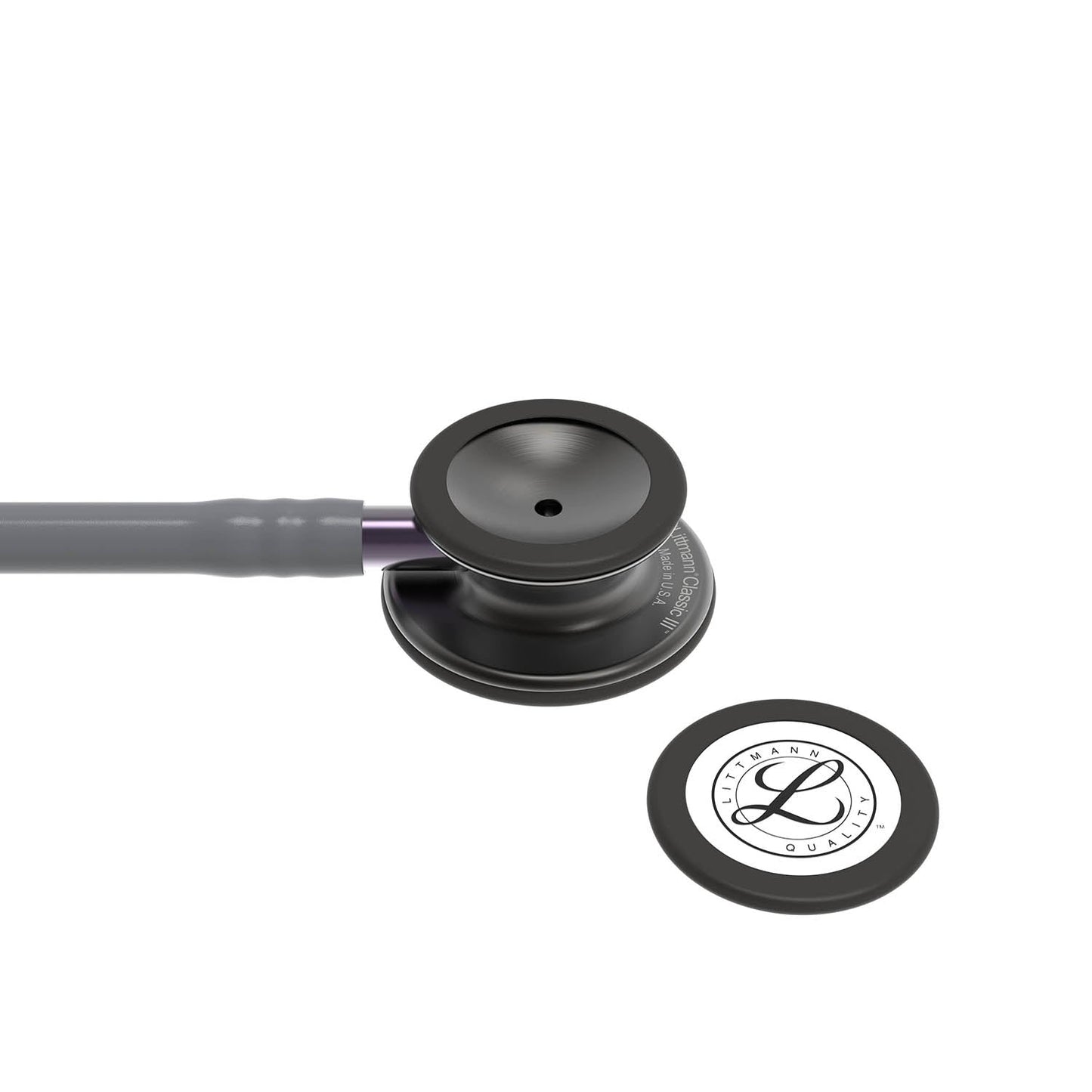 Littmann Classic III Monitoring Stethoscope: Smoke & Gray - Violet Stem 5873 - Over Engraved Stethoscopes 3M Littmann   