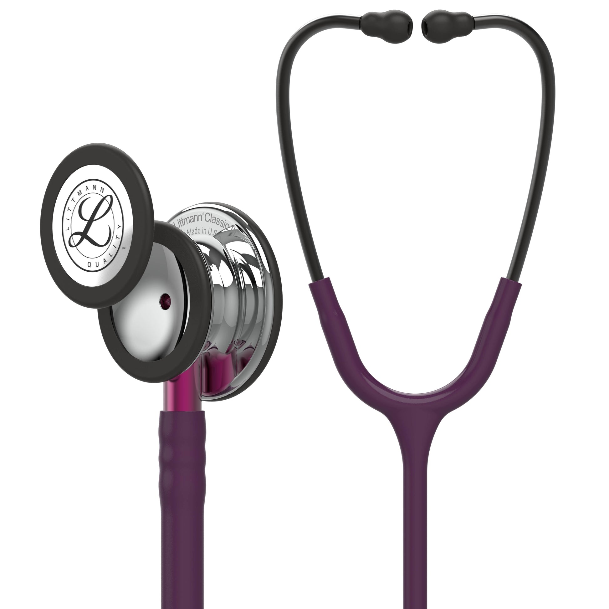 Littmann Classic III Monitoring Stethoscope: Mirror & Plum - Pink Stem 5960- Over Engraved Stethoscopes 3M Littmann   