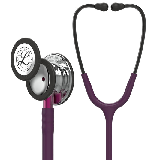 Littmann Classic III Monitoring Stethoscope: Mirror & Plum - Pink Stem 5960- Over Engraved Stethoscopes 3M Littmann   