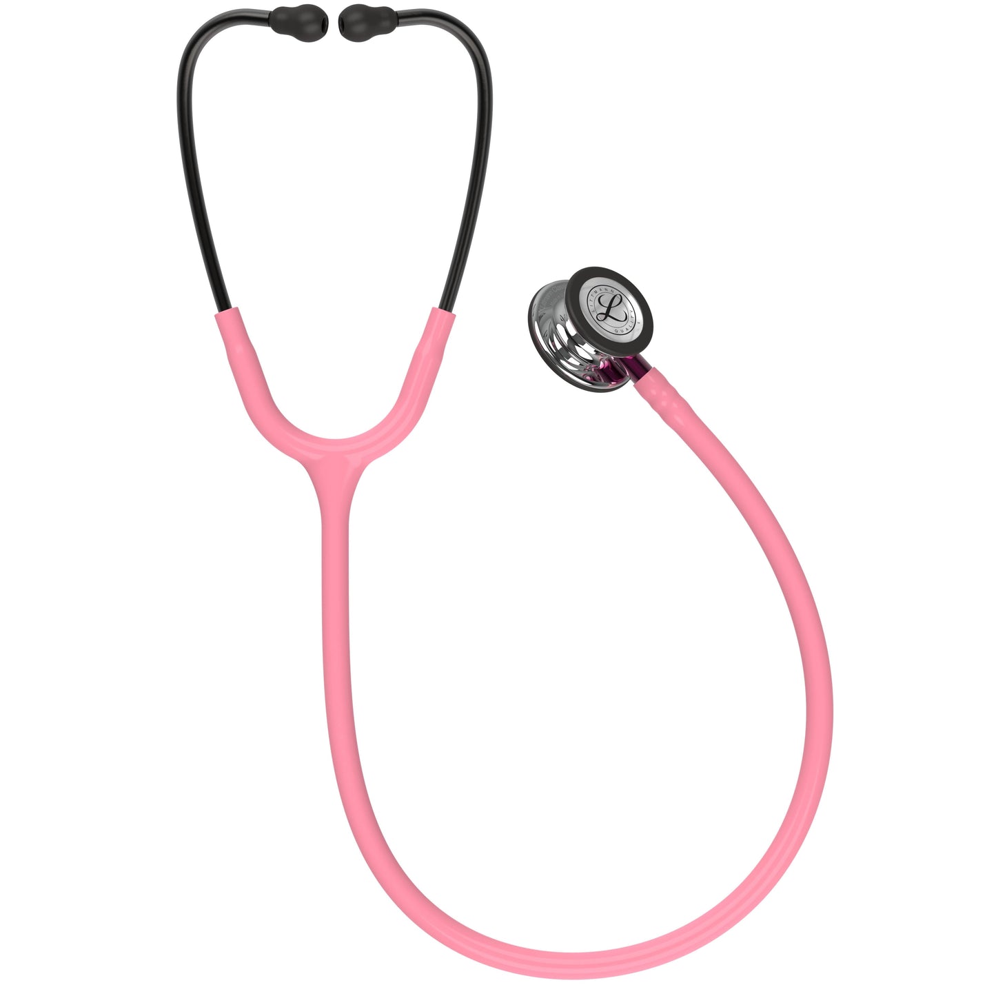 Littmann Classic III Monitoring Stethoscope: Mirror & Pearl Pink - Pink Stem 5962/B Over Engraved Stethoscopes Littmann Stethoscopes