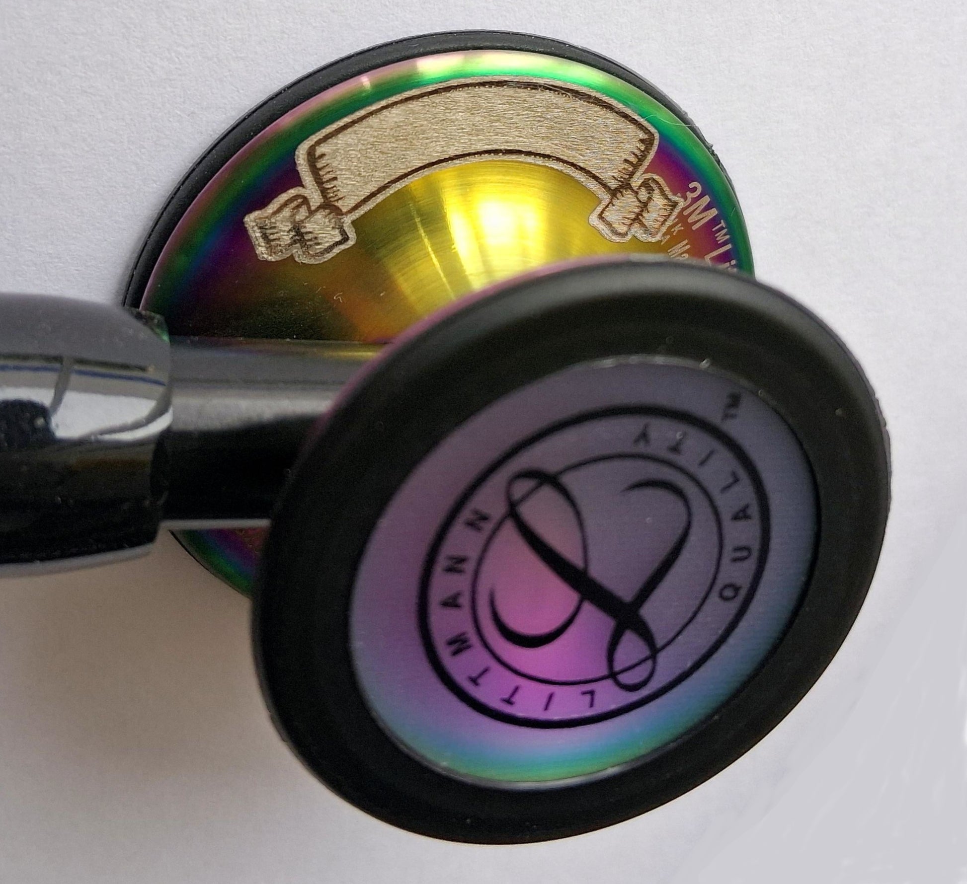 Littmann Cardiology IV Diagnostic Stethoscope: Black & Rainbow 6165/B Over Engraved Littmann Stethoscopes Littmann Stethoscopes