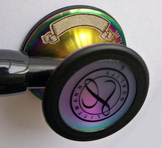 Littmann Cardiology IV Diagnostic Stethoscope: Black & Rainbow 6165/B Over Engraved Littmann Stethoscopes Littmann Stethoscopes