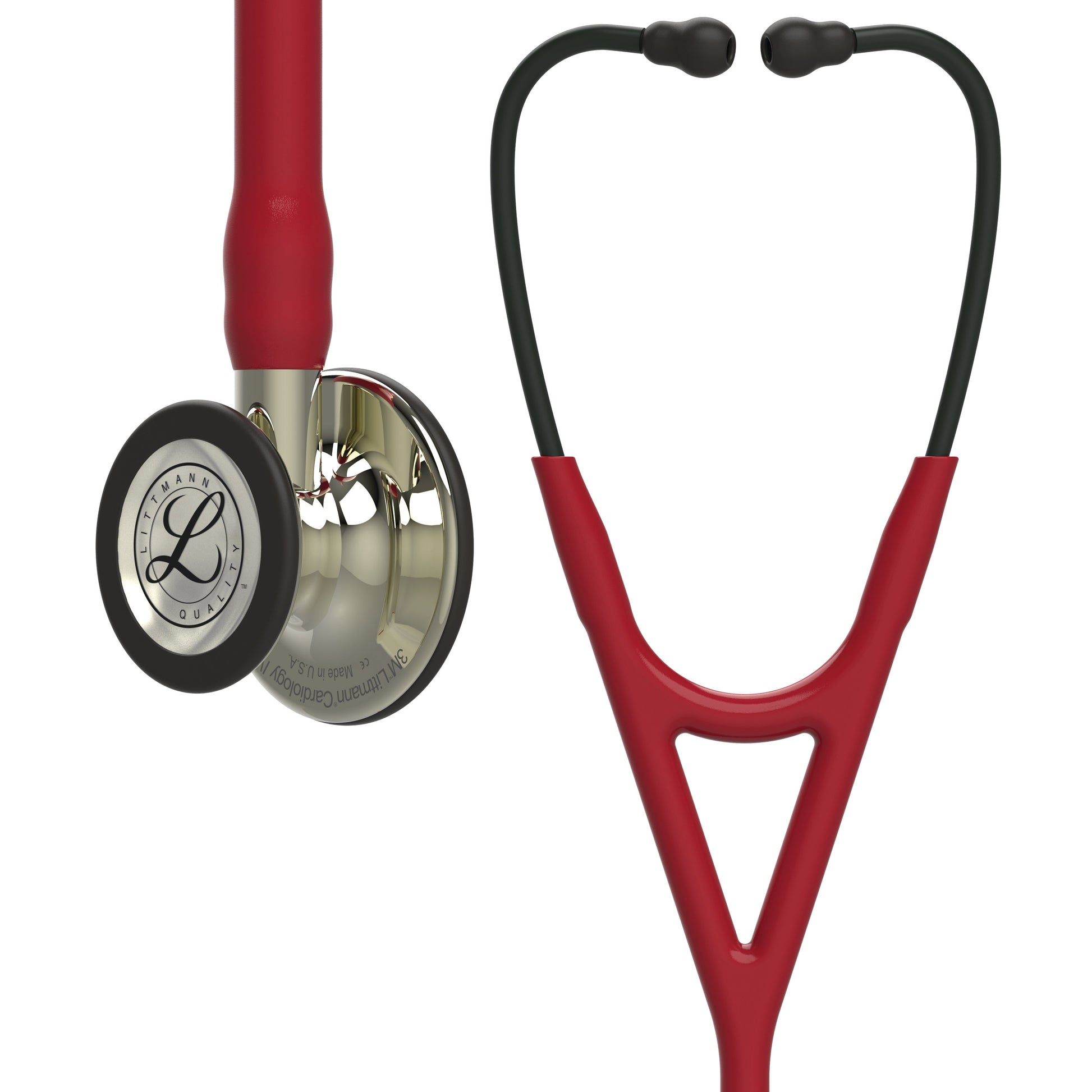 Littmann Cardiology IV Diagnostic Stethoscope: Champagne & Burgundy Tube 6176- Over Engraved Stethoscopes 3M Littmann   