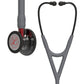 Littmann Cardiology IV Diagnostic Stethoscope: Grey & Smoke - Red Stem - Limited Edition 6183 - Over Engraved Stethoscopes 3M Littmann   