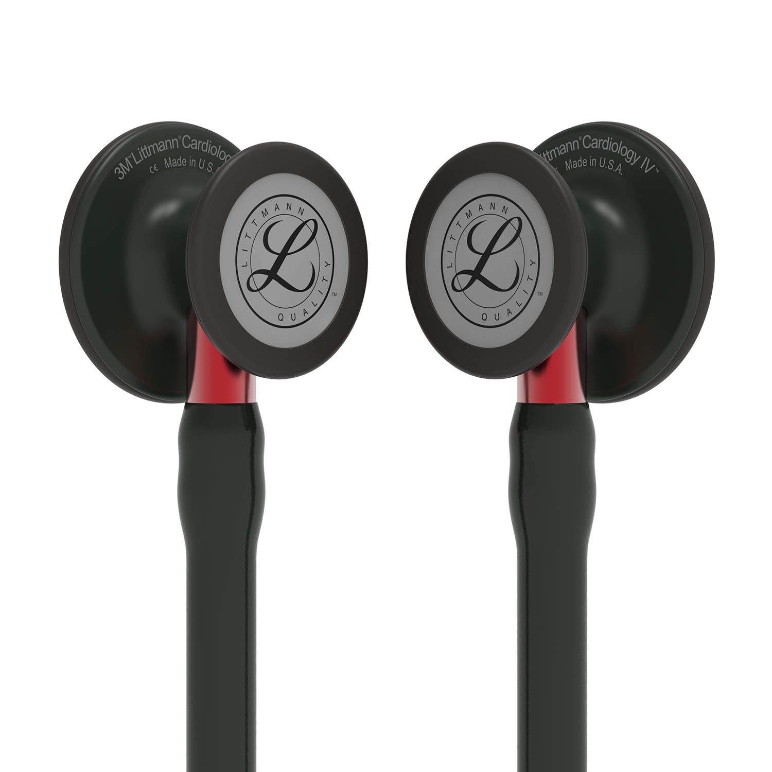 Littmann Cardiology IV Diagnostic Stethoscope: Black & Black - Red Stem 6200 - ANCC NTI Stock Littmann Stethoscopes