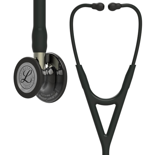 Littmann Cardiology IV Diagnostic Stethoscope: Polished Smoke & Black - Champagne Stem 6204- Over Engraved Stethoscopes 3M Littmann   