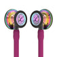 Littmann Cardiology IV Diagnostic Stethoscope: Polished Rainbow & Raspberry - Smoke Stem 6241 - ANCC NTI Stock Littmann Stethoscopes