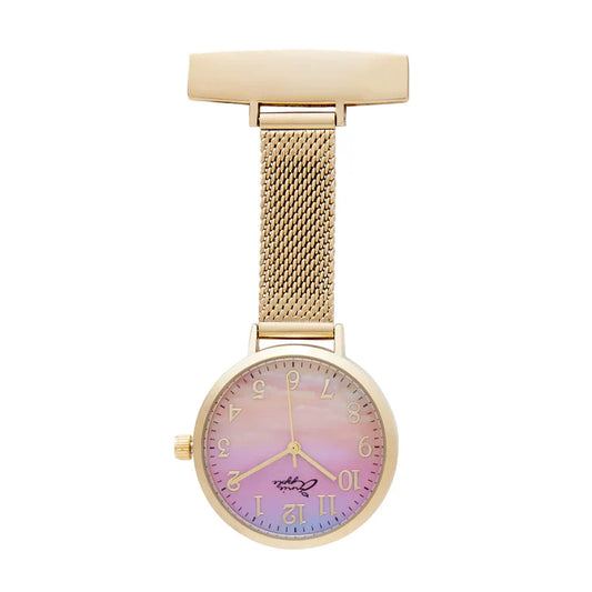 Annie Apple Nurses Fob Watch - Meraki - Sunset Gold - Mesh - 35mm  Annie Apple   