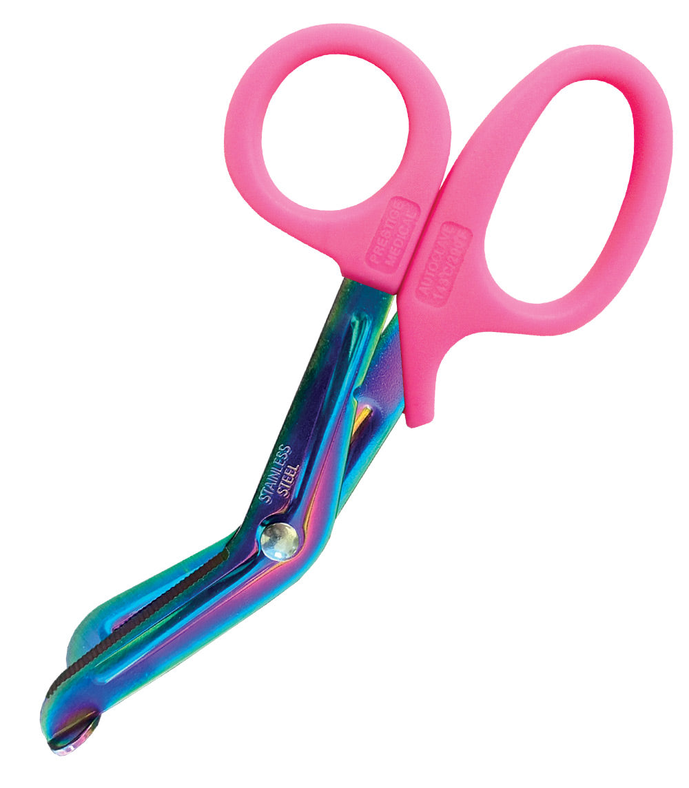5.5" Nurse Utility Scissor Prestige Rainbow Finish / Hot Pink