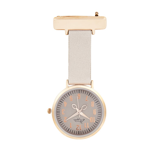 Annie Apple Nurses Fob Watch - Aurora - Rose Gold/Grey, Numbered - Leather - 35mm  Annie Apple   