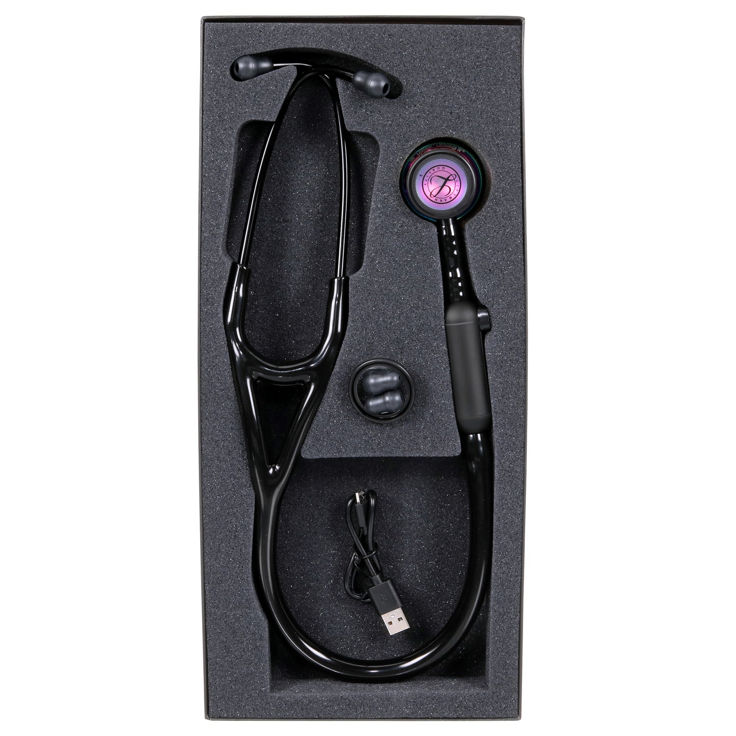 Littmann CORE Digital Stethoscope - 8570 High Polish Rainbow & Black Stethoscopes 3M Littmann   