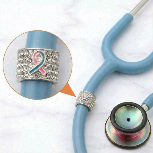 CharMED Crystal Stethoscope Charms Pink & Blue Ribbon Migration_Accessories CharMED