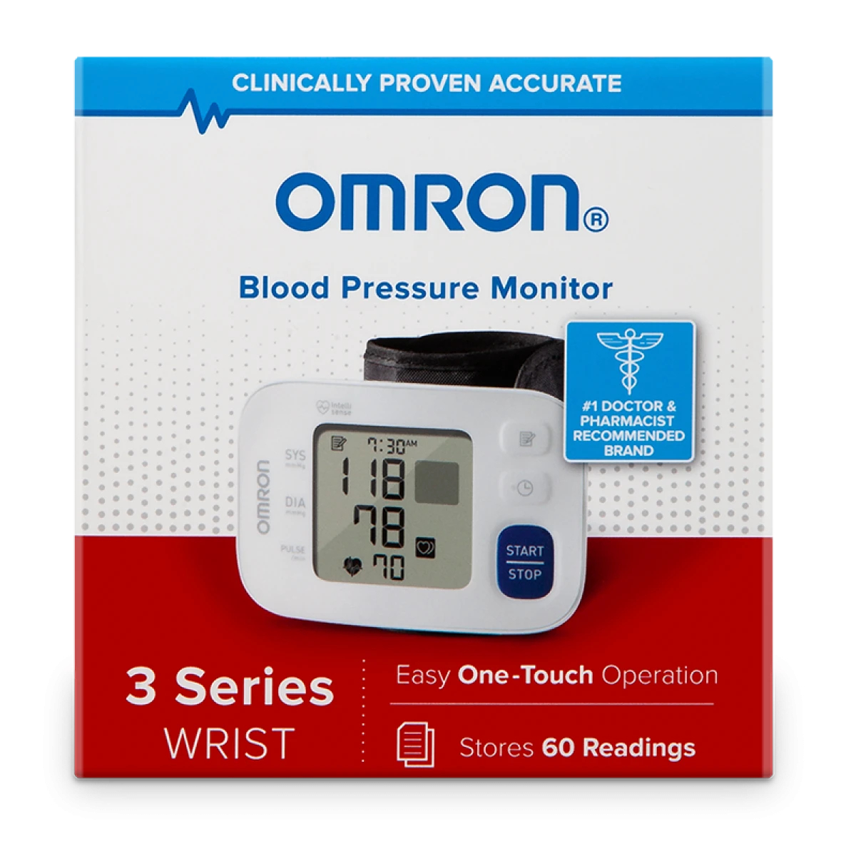Omron - 3 Series® Wrist Blood Pressure Monitor Omron