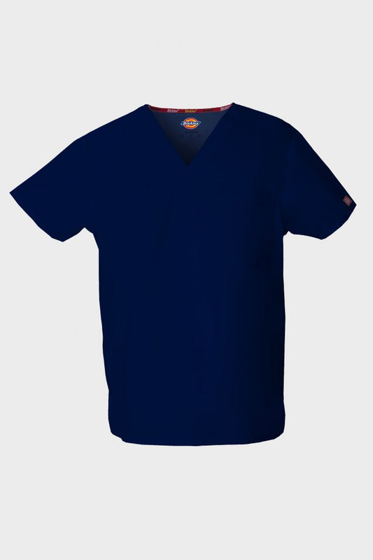 Dickies EDS Unisex V-Neck Scrub Top: L - Navy DISCONT Medisave USA