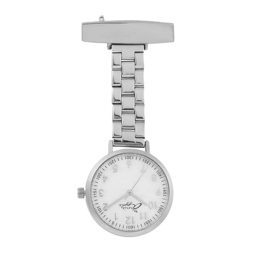 Annie Apple Nurses Fob Watch - Mother of peral - Silver - 35mm Annie Apple