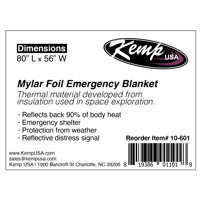 Kemp USA Mylar Foil Emergency Thermal Blanket KEMP Kemp USA