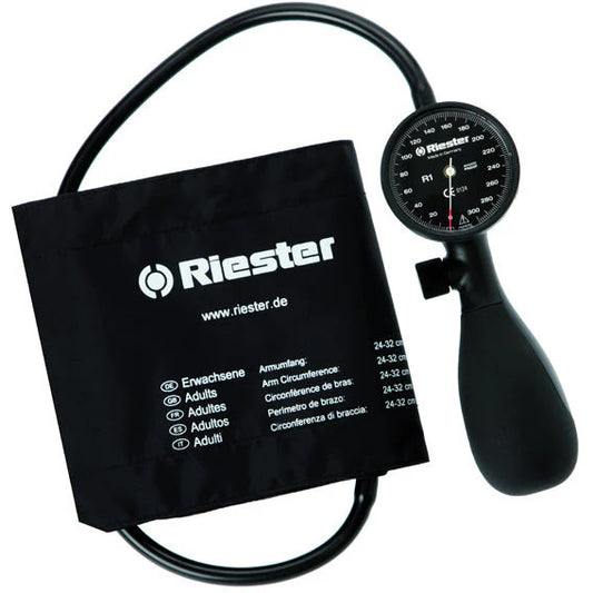 Riester r1 shock-proof Sphygmomanometer with 1 Tube Adult Cuff - Black
