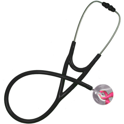 Ultrascope Adult Single Stethoscope - Pink Ribbon Stethoscopes Ultrascope Black  