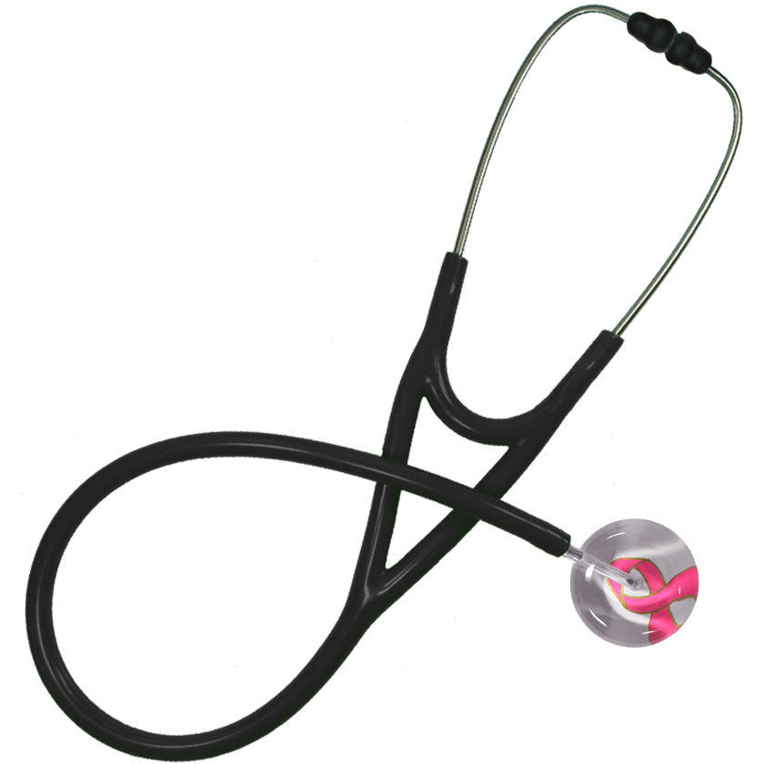 Ultrascope Pediatric Single Stethoscope - Pink Ribbon Stethoscopes Ultrascope Black  
