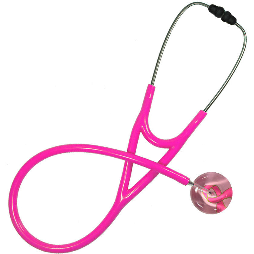 Ultrascope Adult Single Stethoscope - Pink Ribbon Stethoscopes Ultrascope Hot Pink  
