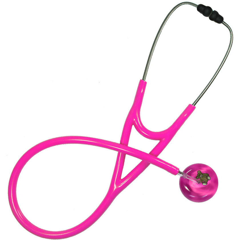 Ultrascope Pediatric Single Stethoscope - Teddy Bear Stethoscopes Ultrascope Hot Pink  