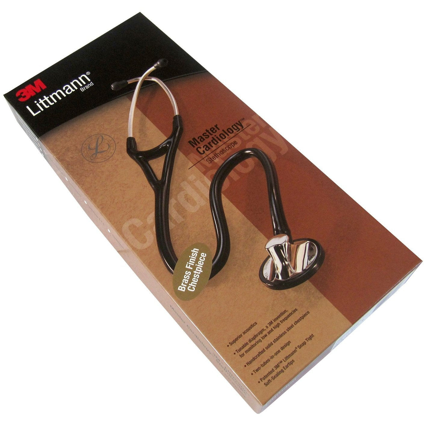 Littmann Master Cardiology Stethoscope: Black & Brass Finish 2175 Stethoscopes 3M Littmann   